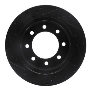 Dodge Ram 2500 Brake Rotor (1) - Front Right - R1 Concepts - Drilled & Slotted - Black - `00-`02